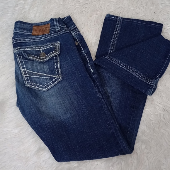 BKE Blue Boot Cut Jeans with Gradient Wash and Contrast Stitching - Picture 11 of 11